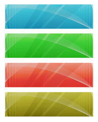 Banners in haftone and curved line