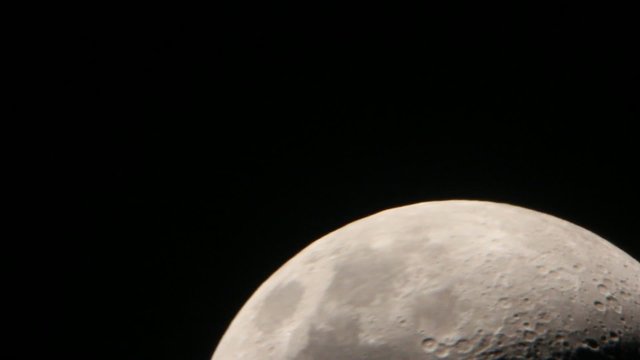 Moon Close-up Through Telescope Showing Craters