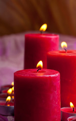 candles on a blurred background