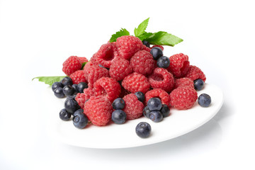fresh berries on the plate