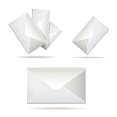 Set of simple envelope isolated on white background
