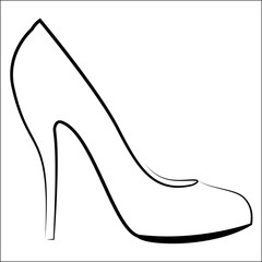 Woman's shoe, vector sketch