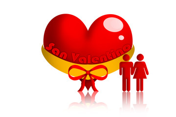 Cuore san valentino su bianco