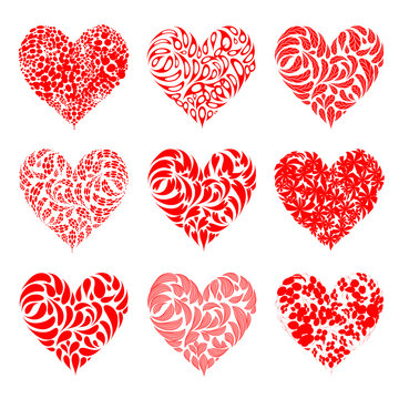 Valentine hearts red for your design