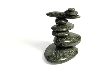 Sassi lucidi in equilibrio zen