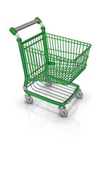 Einkaufswagen 3d Warenkorb Icon gr&uuml;n