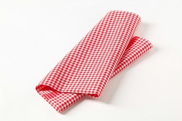 Red and white tea towel
