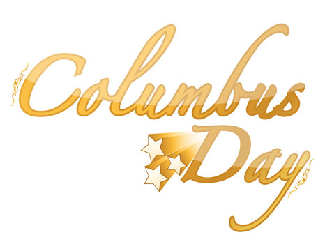 Golden Columbus Day sign