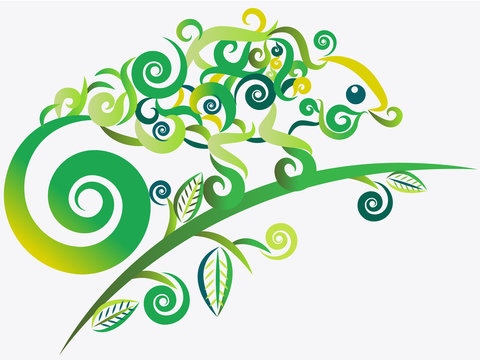 Abstract green chameleon