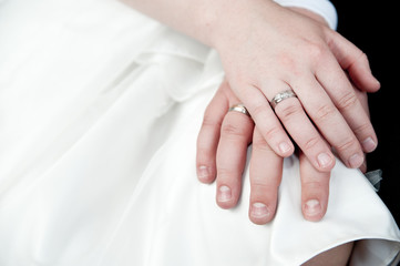 Obraz na płótnie Canvas Hands of Wedding Couple