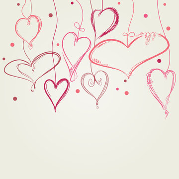 Doodle hearts background