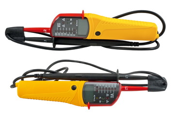 Voltage tester on a white background