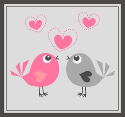 two cute birds in love
