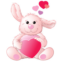 Fototapeta premium rabbit with a heart