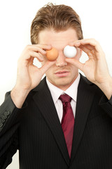 Businessman with egg