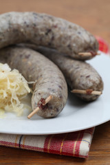Raw traditional Czech white pudding