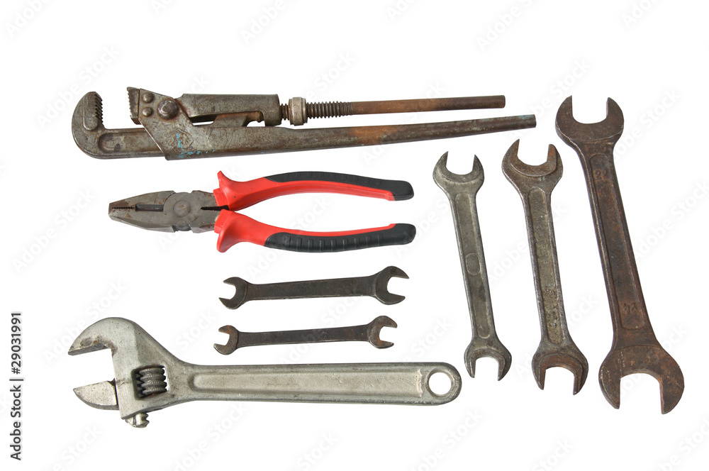 Wall mural set of tools