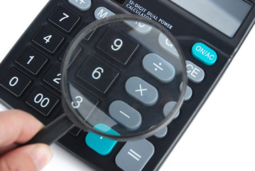 Calculator and magnifier