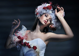 Young woman wearing spring dress