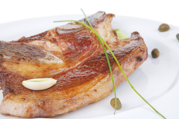hot roasted beef meat bone steak