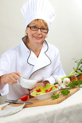 Chef Preparing salad