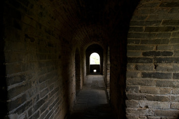 Fototapeta premium Inside a Guardhouse on the Great Wall, Near Beijing, China