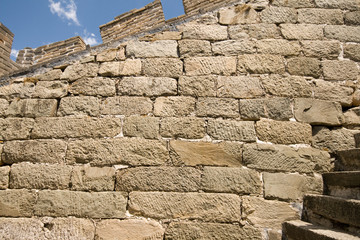 Close Up Stone Blocks Inside the Great Wall, Near Beijing, China