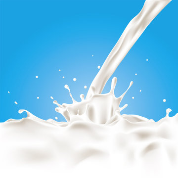 A splash of milk. Vector illustration.