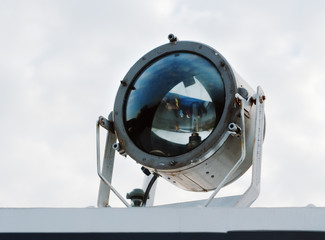 projector established on  the river ship