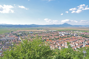 Fototapeta na wymiar Rasnov city viewed from the fortress