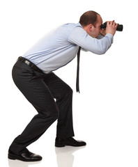 man with binocular