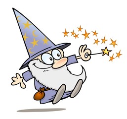 Wizard waving his magic wand
