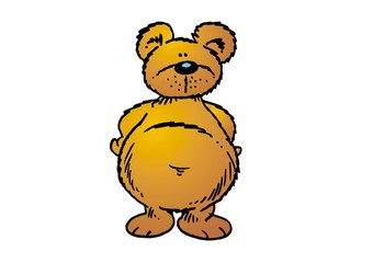 Dicker Bär schaut dich an