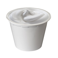 white jar of yogurt