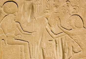 Pharoah Seti I and Horus