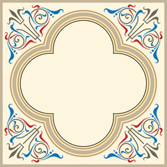 Heraldic ornamental frame in medieval style