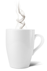 Cup with hot beverage