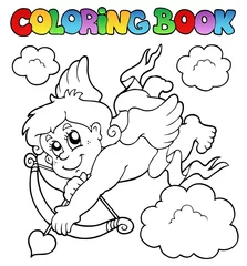 Poster Bricolage Livre de coloriage avec Cupidon 1
