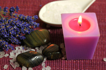 Spa with dried lavender