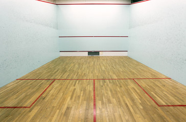 squash court wall and serve boxes