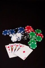 Royal Flush and Poker Chips