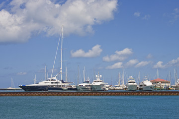 Luxury Yachts in Blue Harbor