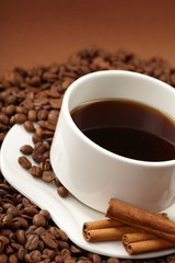 cup of coffee with cinnamon