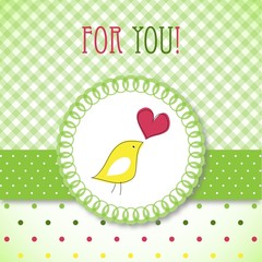 Cute bird greeting card