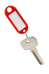 key with red nameplate