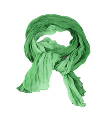 green cotton scarf isolated on a background - 29045950