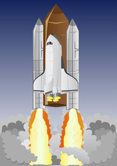 Space shuttle lift off