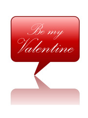 "BE MY VALENTINE" Speech Bubble Icon (st valentine's day hearts)