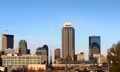 High rise buildings in downtown Indianapolis USA