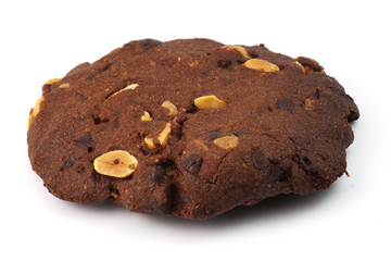 homemade chocolate cookie with peanuts